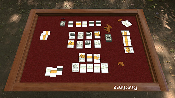 a layout of the first playtest in tabletop simulator